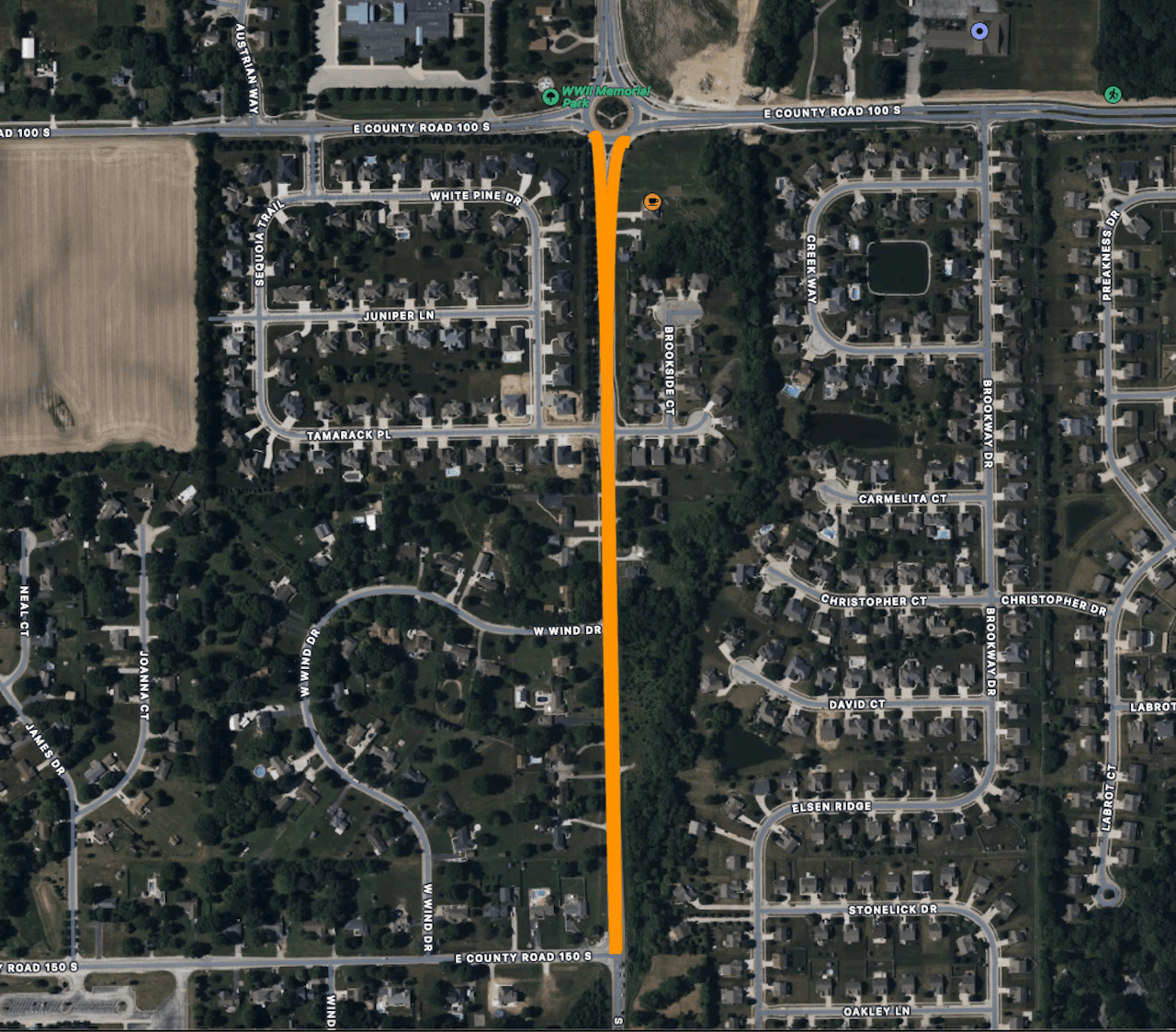 map with orange highlight of Dan Jones from 100 south to 150 south. 